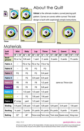 Orbital Quilt Pattern PDF – the geeky bobbin