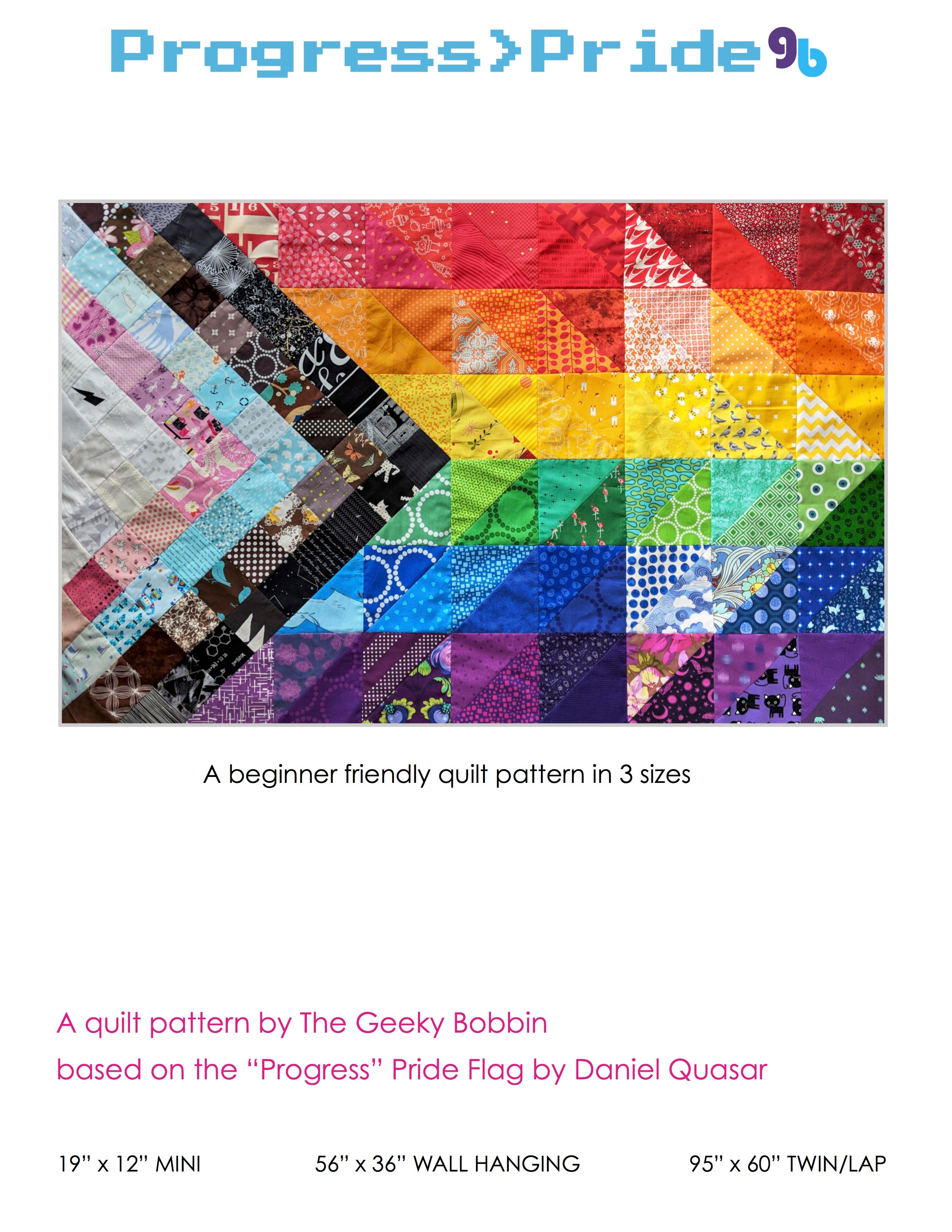 Progress>Pride Quilt Pattern by Geeky Bobbin PDF – the geeky bobbin